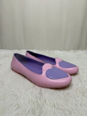 STRANGE CVLT / Lydia Heart pink purple heart slip on ballet flats / 11